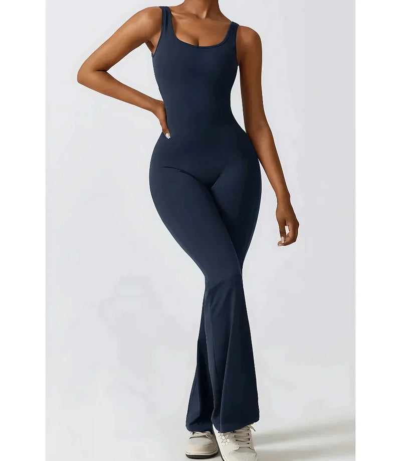 Macacão Fitness Feminino Alças Cruzadas Tecido Soft | Cora